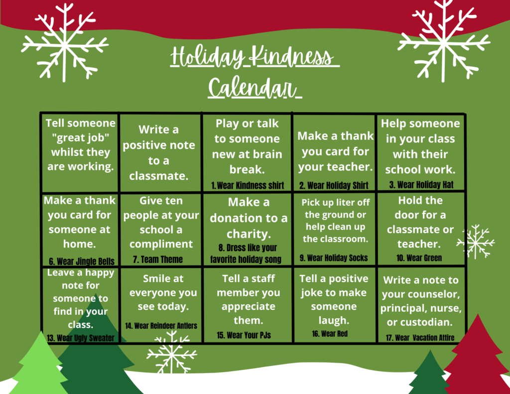 Vogel holiday kindness calendar